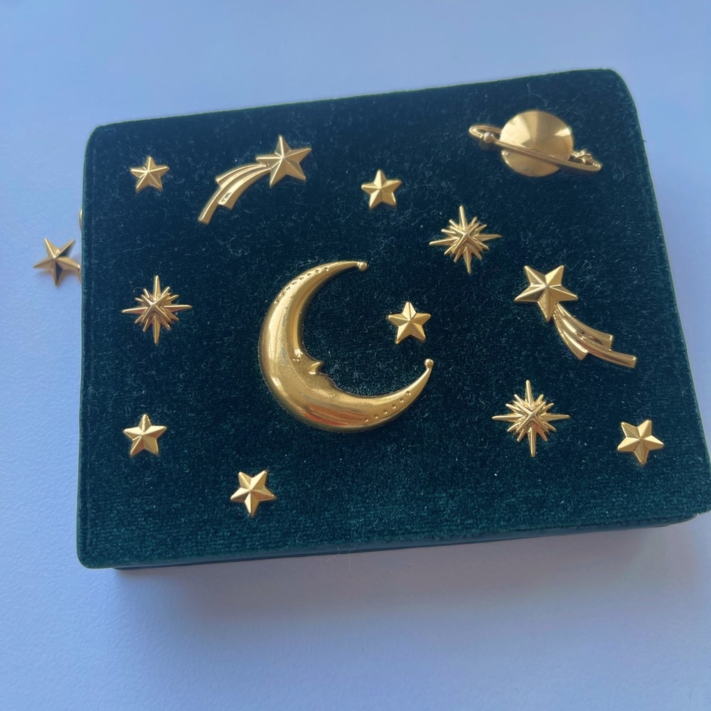 Velvet green galaxy purse wallet